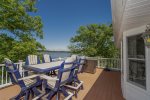 MAIN LEVEL DECK WITH OUTDOOR DINING & MAGNIFICENT LAKE VIEWS